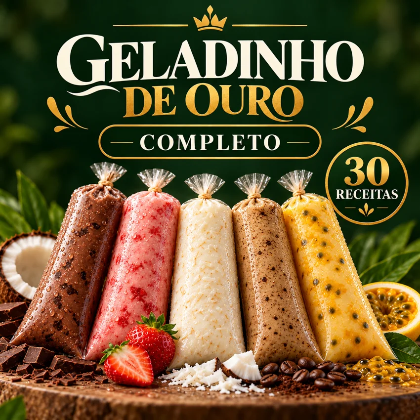 Capa ilustrativa Geladinho de Ouro Completo, 30 receitas